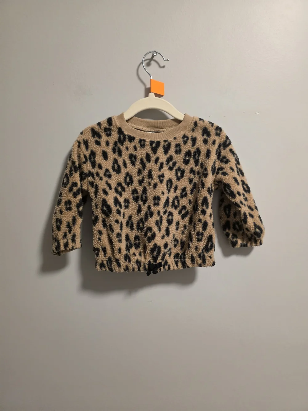 Carter's Fuzzy Leopard Print Pullover - Tan & Black
